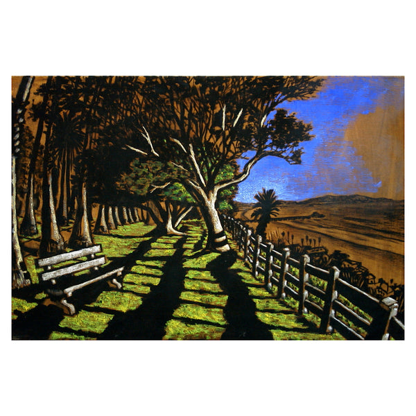 Tree and Bench - Windy Afternoon by Tom X